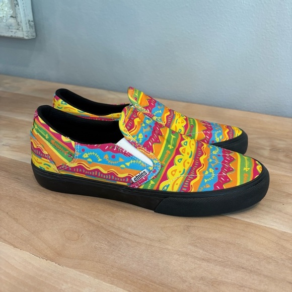 NEW Ethies Men's 11 Colorful Neon Skateboarding Canvas Slip on Marana Shoes - Picture 7 of 9